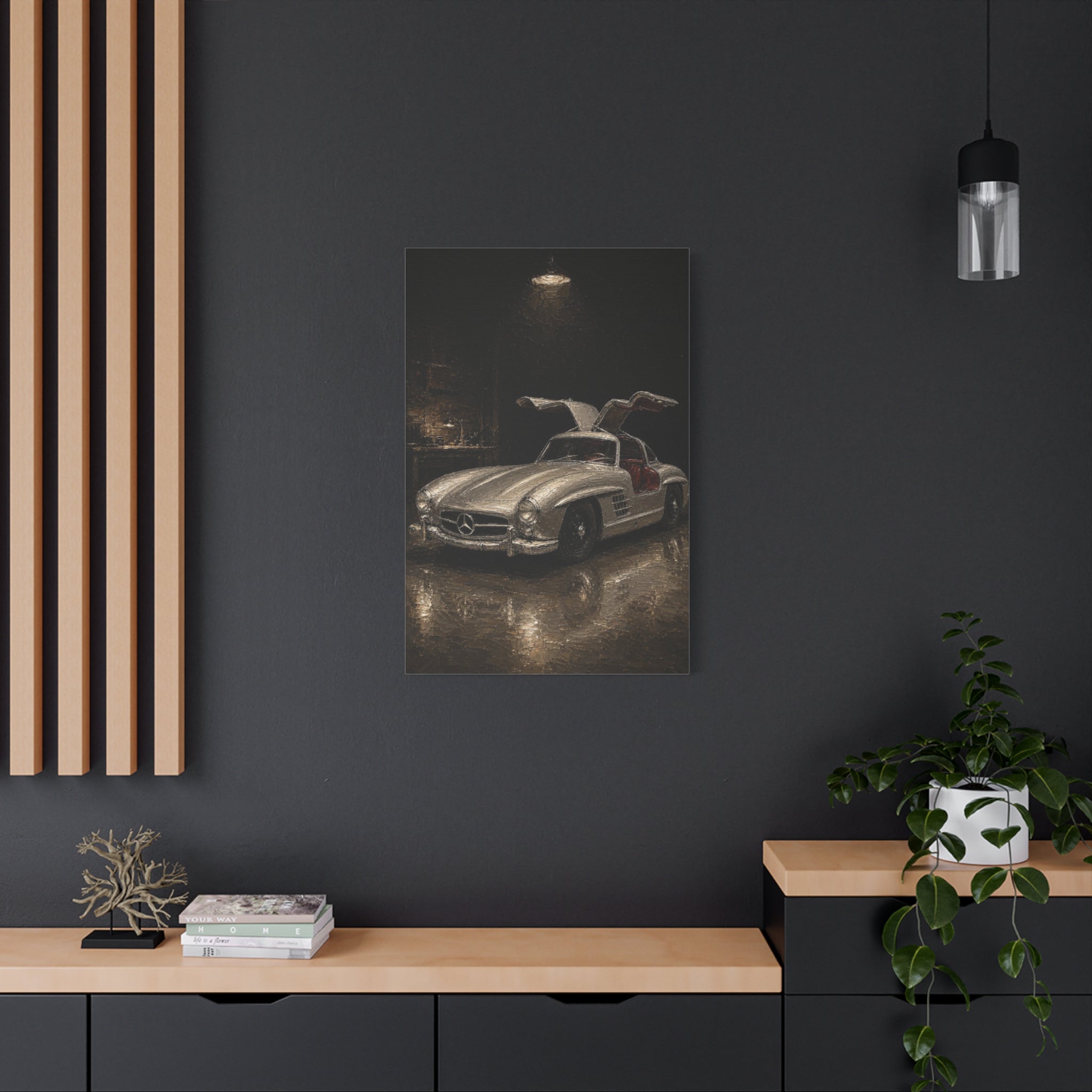 Mercedes 300SL Gullwing Canvas Print — Vintage Sports Car Wall Art