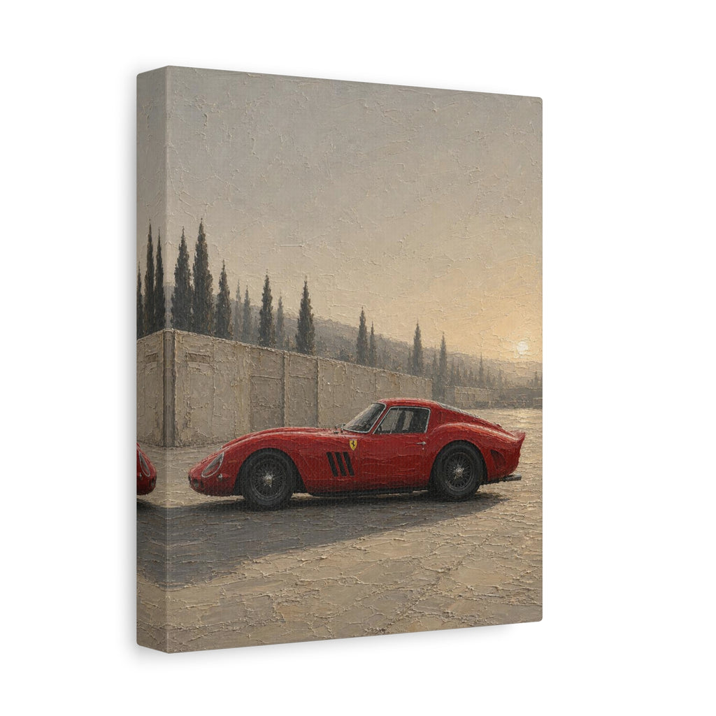 Red Vintage Ferrari Canvas Print — Matte Stretched Car Wall Art