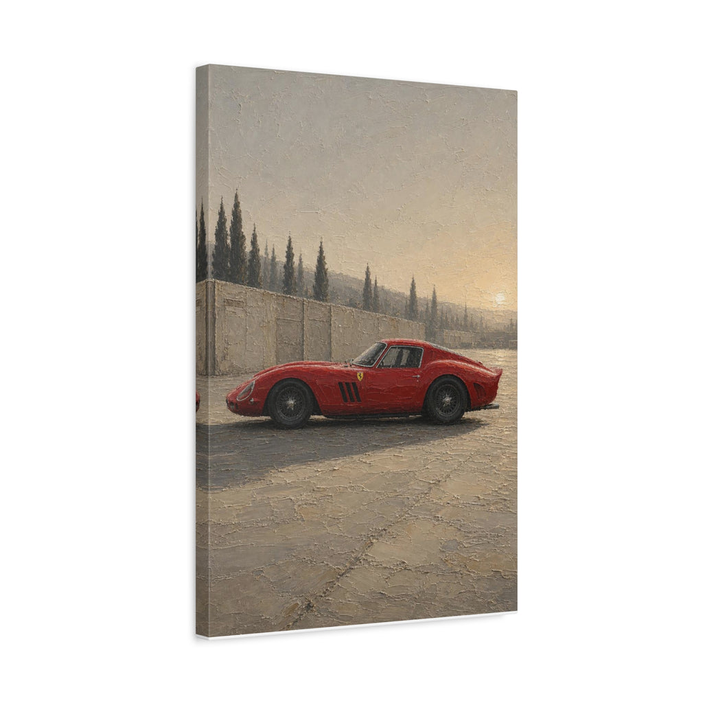 Red Vintage Ferrari Canvas Print — Matte Stretched Car Wall Art