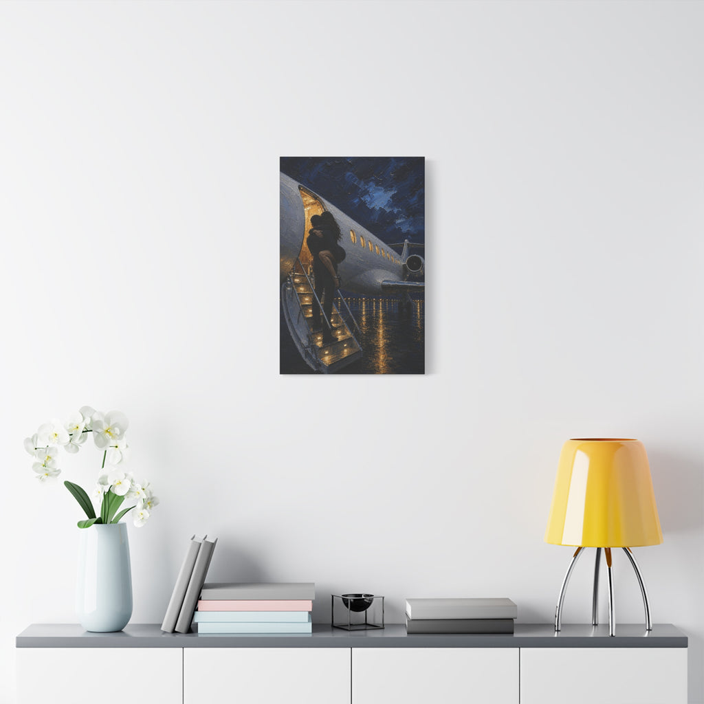 Romantic Private Jet Departure - Matte Stretched Canvas Wall Art
