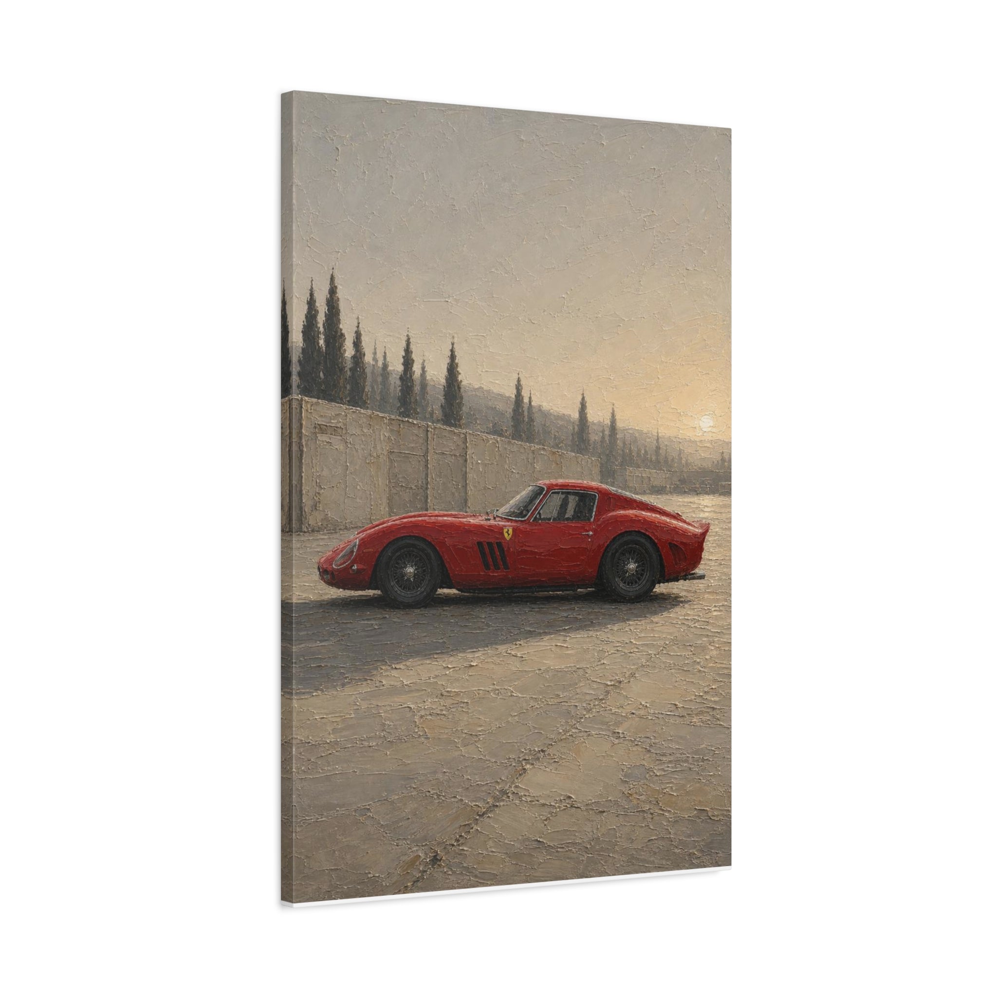 Red Vintage Ferrari Canvas Print — Matte Stretched Car Wall Art