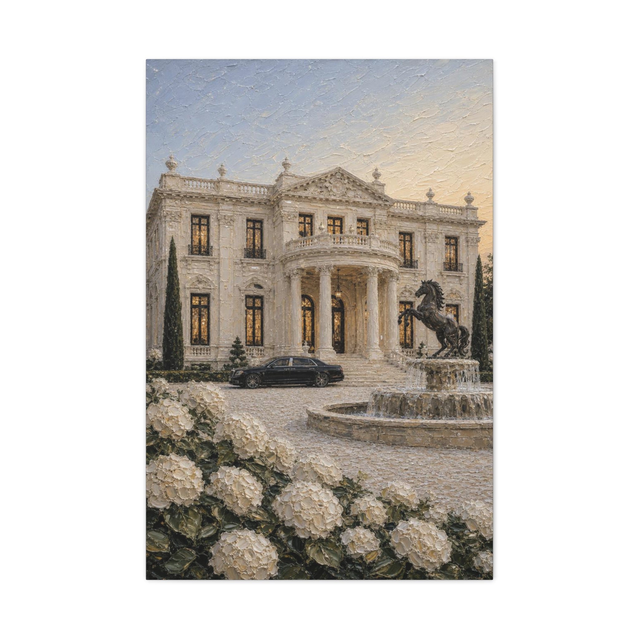 Luxury Mansion Canvas Print — Matte Stretched Wall Art