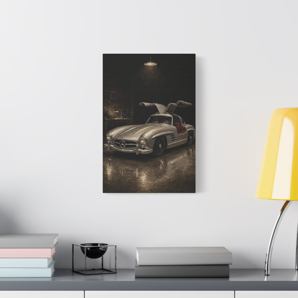 Mercedes 300SL Gullwing Canvas Print — Vintage Sports Car Wall Art