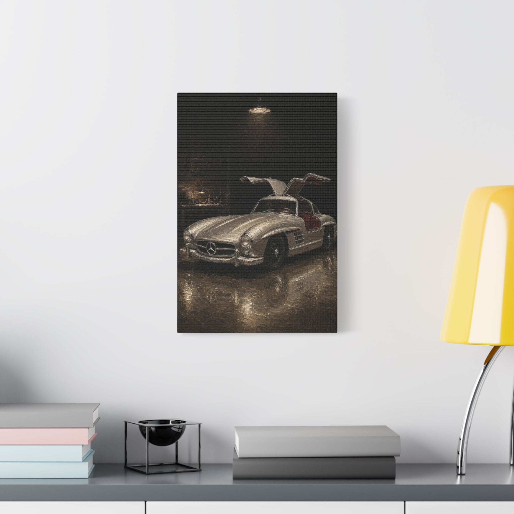 Mercedes 300SL Gullwing Canvas Print — Vintage Sports Car Wall Art