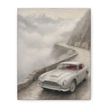 Vintage Sports Car on Mountain Road Canvas Print — Retro Automotive Wall Art