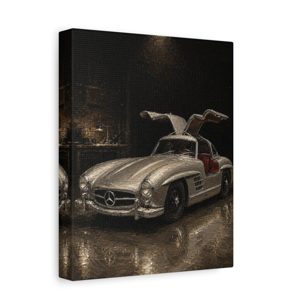 Mercedes 300SL Gullwing Canvas Print — Vintage Sports Car Wall Art
