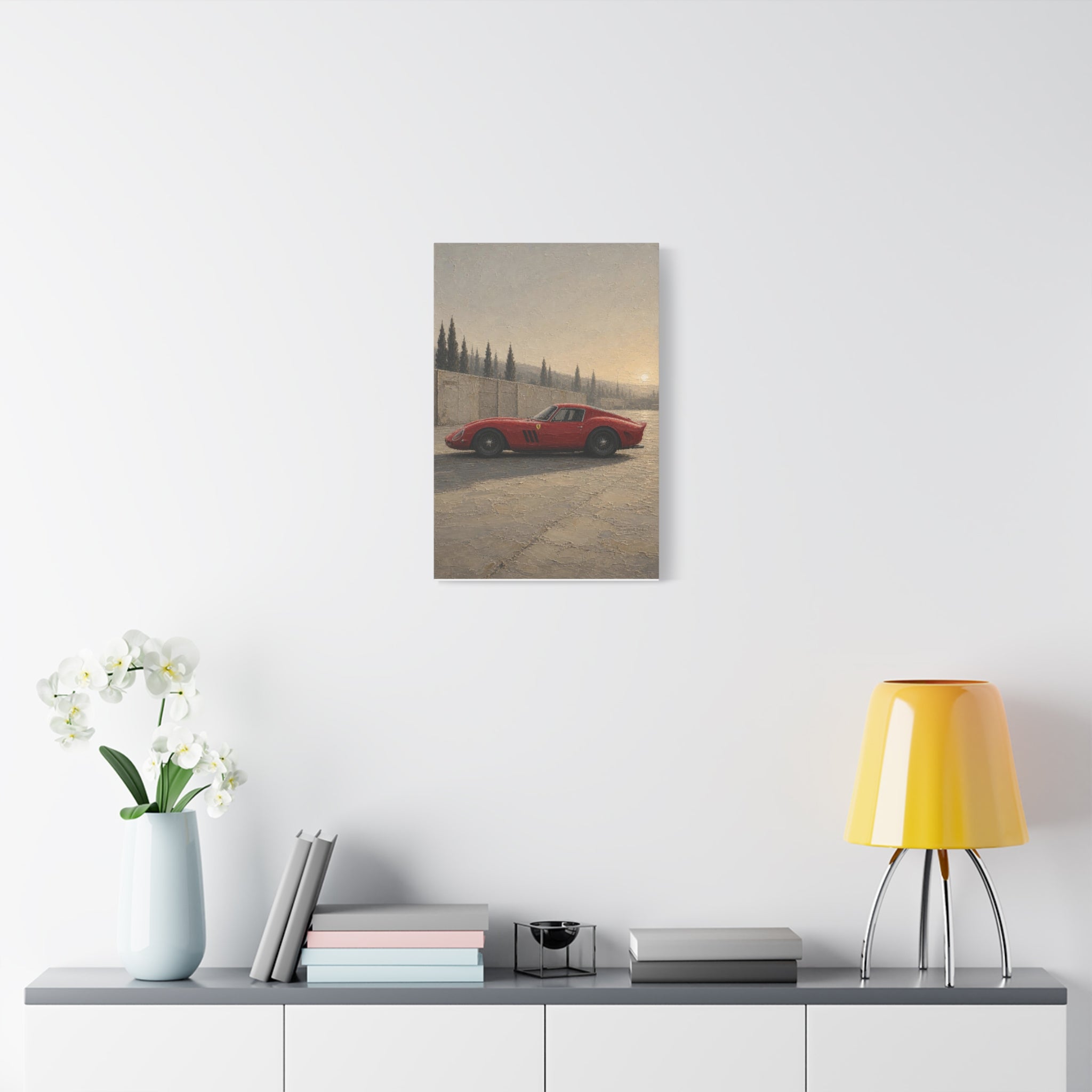 Red Vintage Ferrari Canvas Print — Matte Stretched Car Wall Art