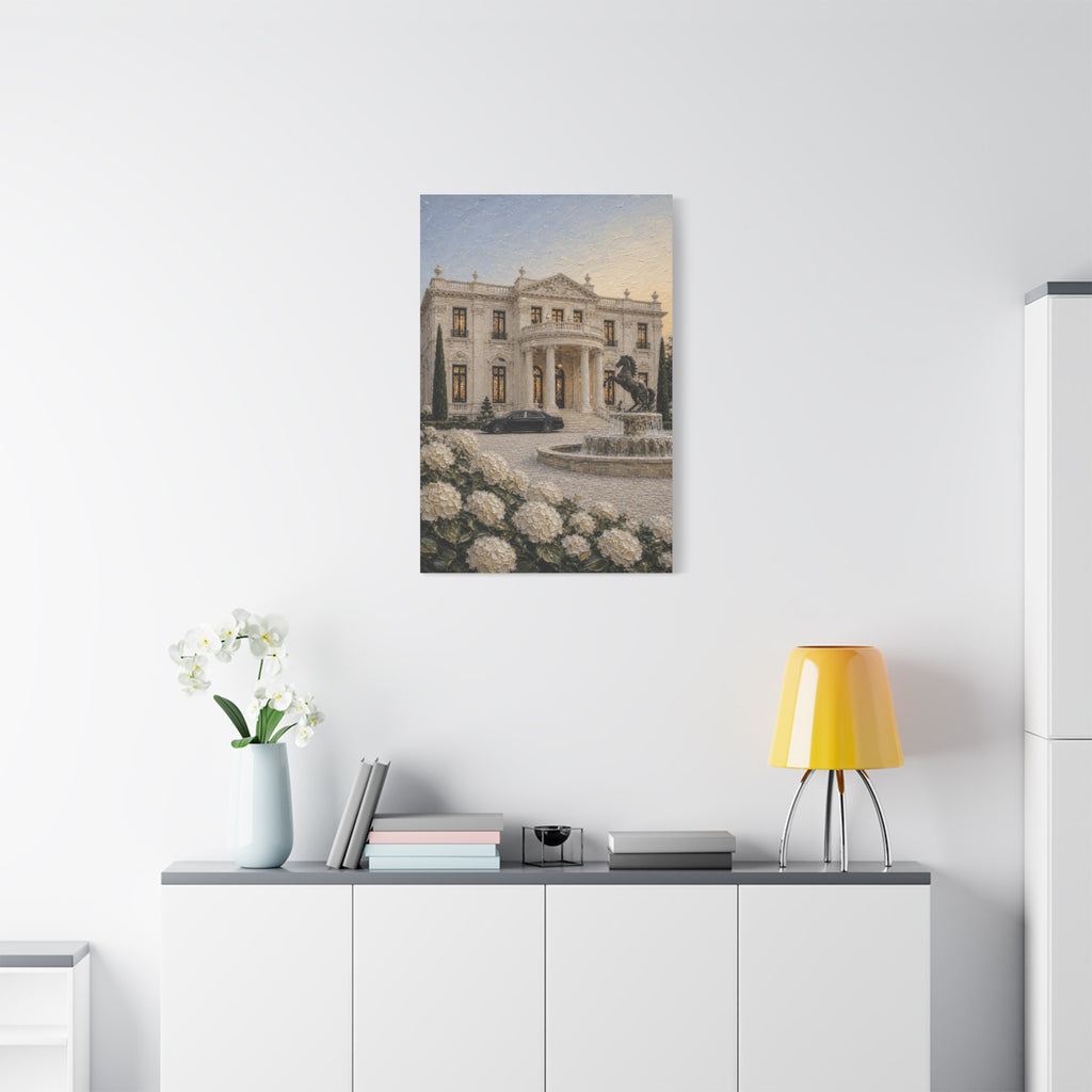 Luxury Mansion Canvas Print — Matte Stretched Wall Art