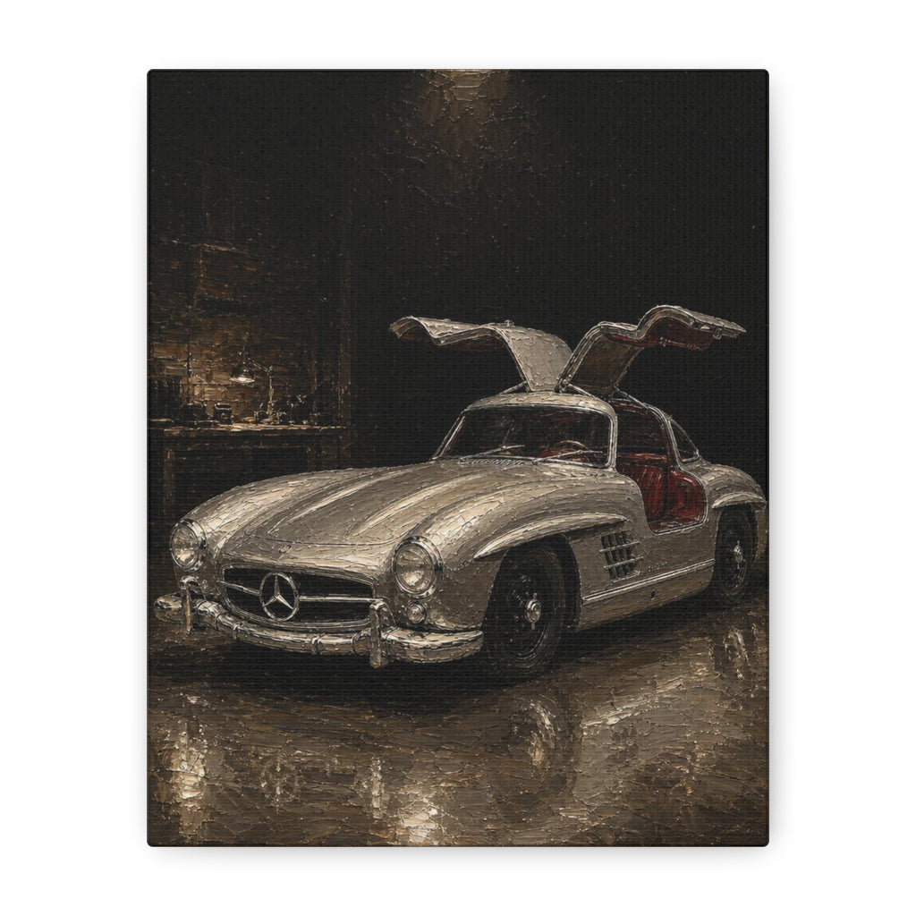 Mercedes 300SL Gullwing Canvas Print — Vintage Sports Car Wall Art