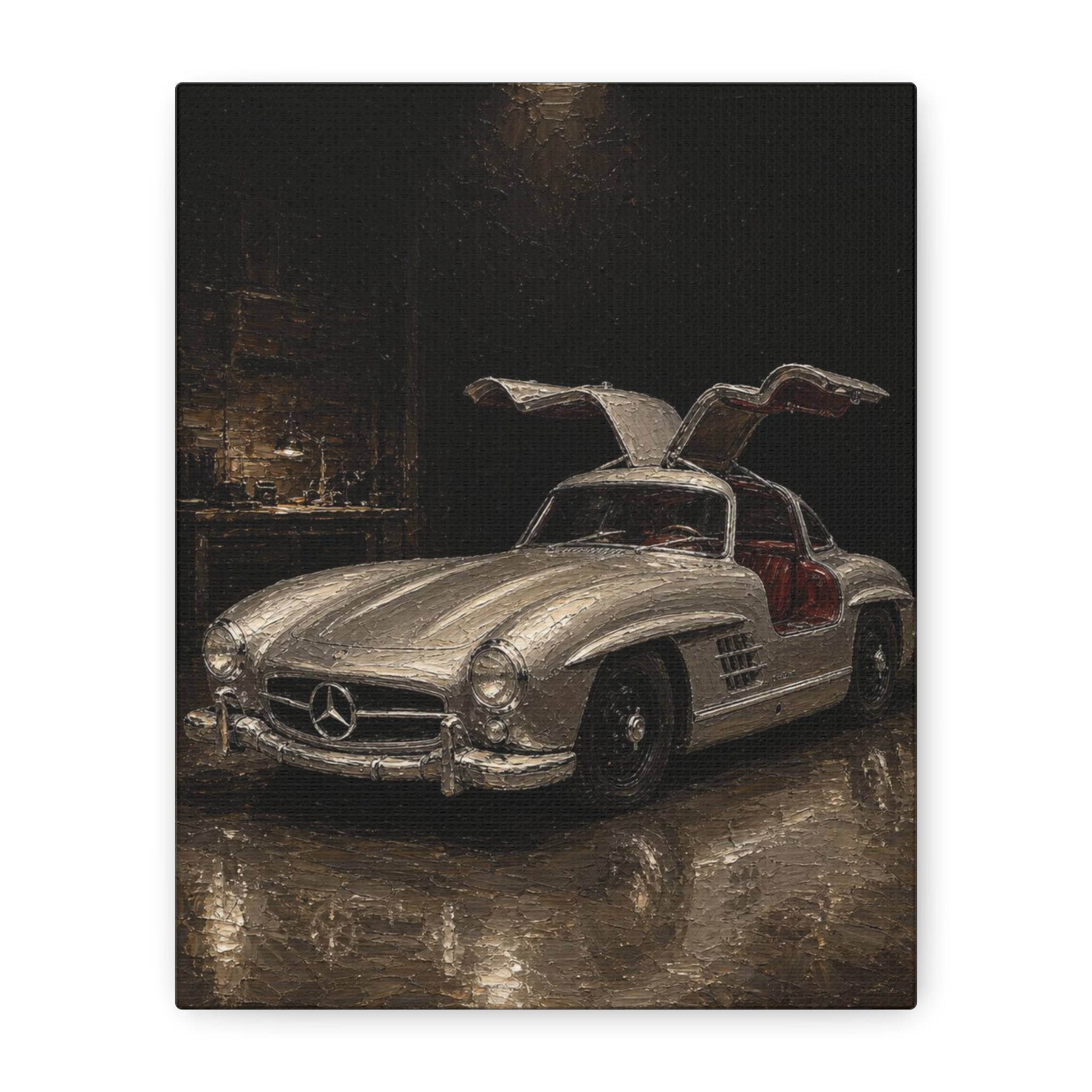 Mercedes 300SL Gullwing Canvas Print — Vintage Sports Car Wall Art