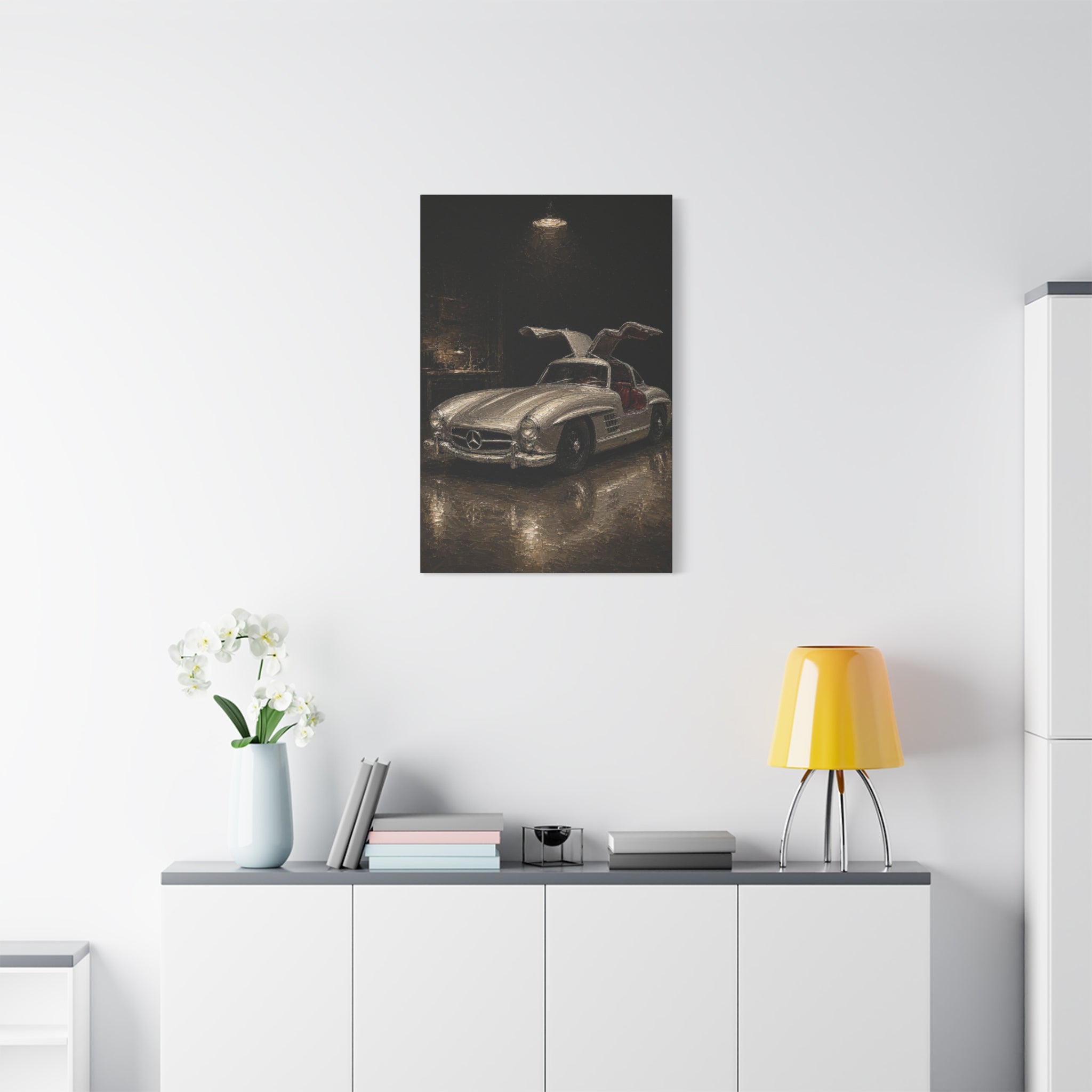 Mercedes 300SL Gullwing Canvas Print — Vintage Sports Car Wall Art