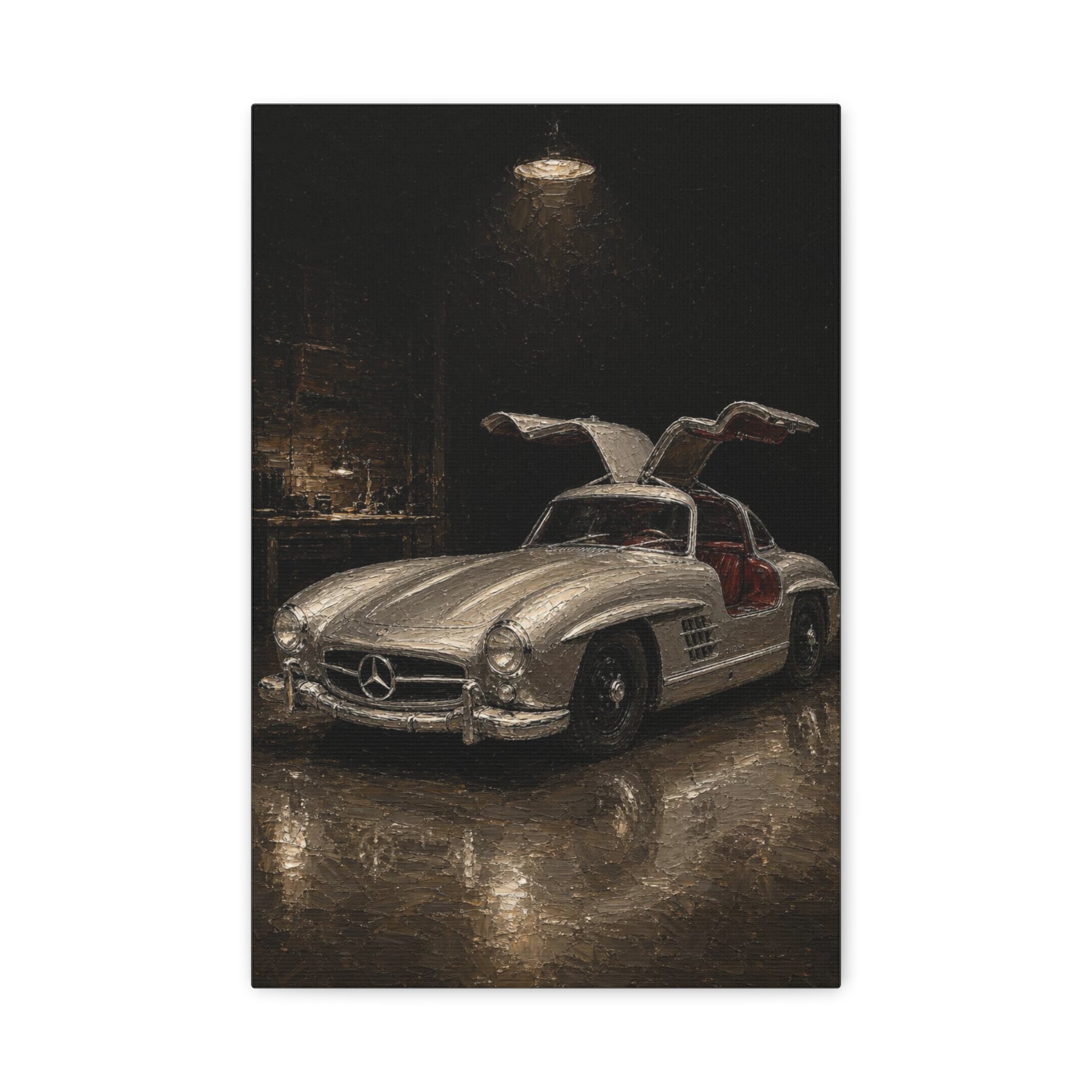 Mercedes 300SL Gullwing Canvas Print — Vintage Sports Car Wall Art