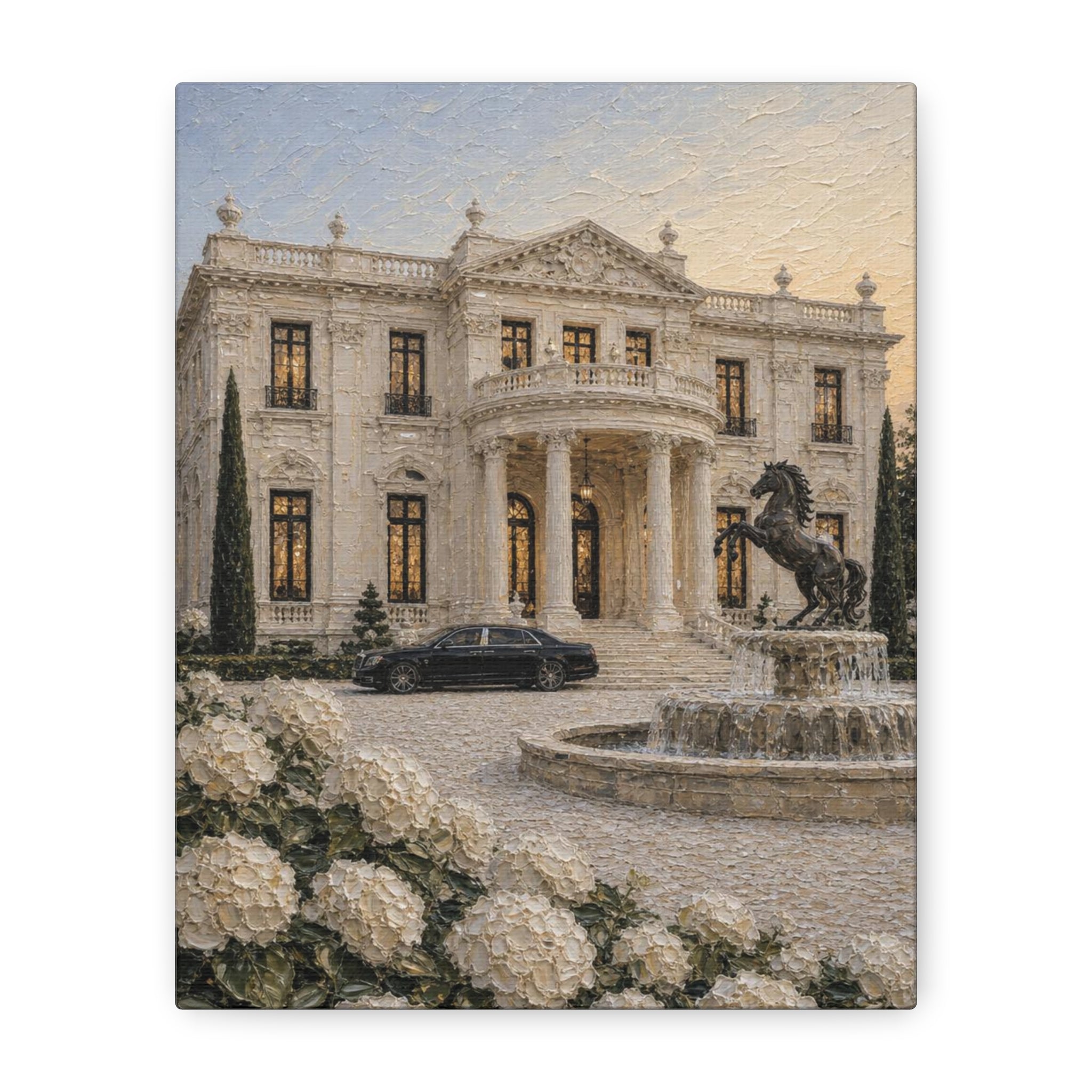 Luxury Mansion Canvas Print — Matte Stretched Wall Art