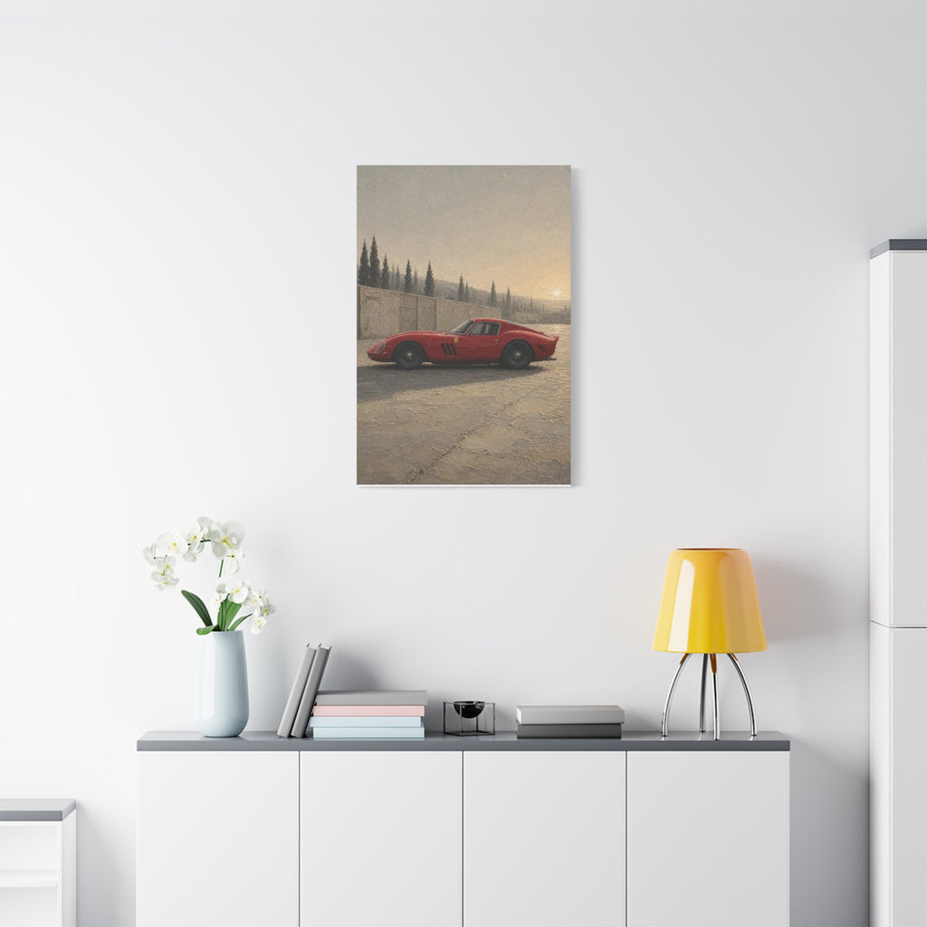 Red Vintage Ferrari Canvas Print — Matte Stretched Car Wall Art